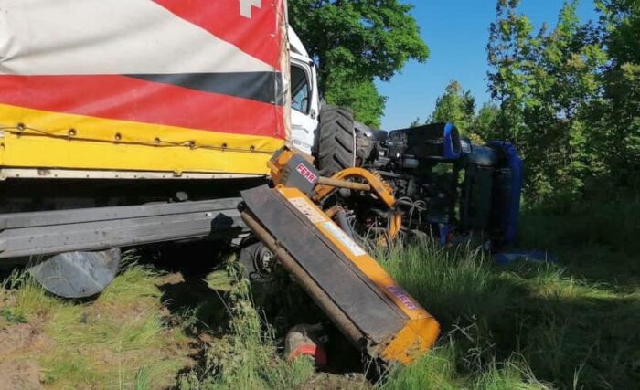 wypadki z udziałem ciągników rolniczych, wypadki na drogach, gmina Mniów, powiat kielecki