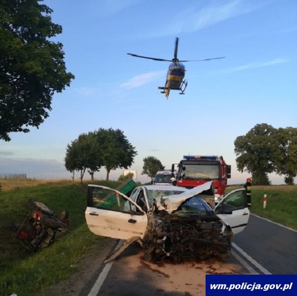wypadek, żniwa, śmierć na drodze, policja