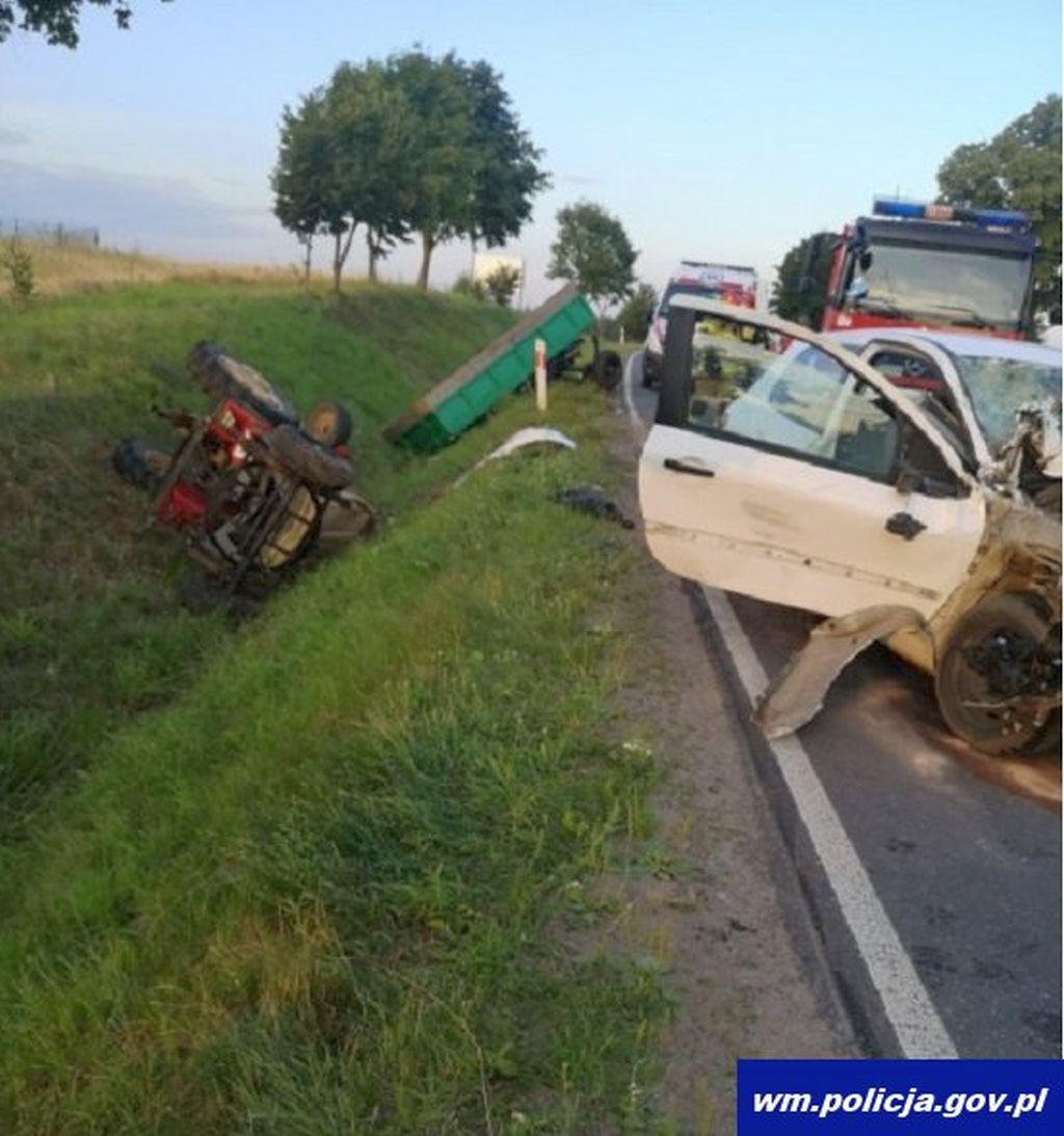 wypadek, żniwa, śmierć na drodze, policja