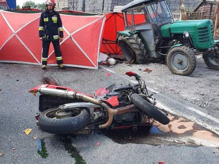 wypadki z udziałem ciągników rolniczych, wypadki na drogach, Główiew, powiat koniński, Sebastian Andrzejewski