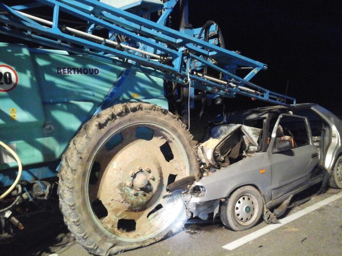 wypadki z udziałem ciągników rolniczych, wypadki na drogach, Knorydy, powiat bielski