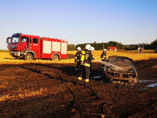 pożary samochodów na rżyskach, Lekowo, powiat cechanowski, gmina działdowo