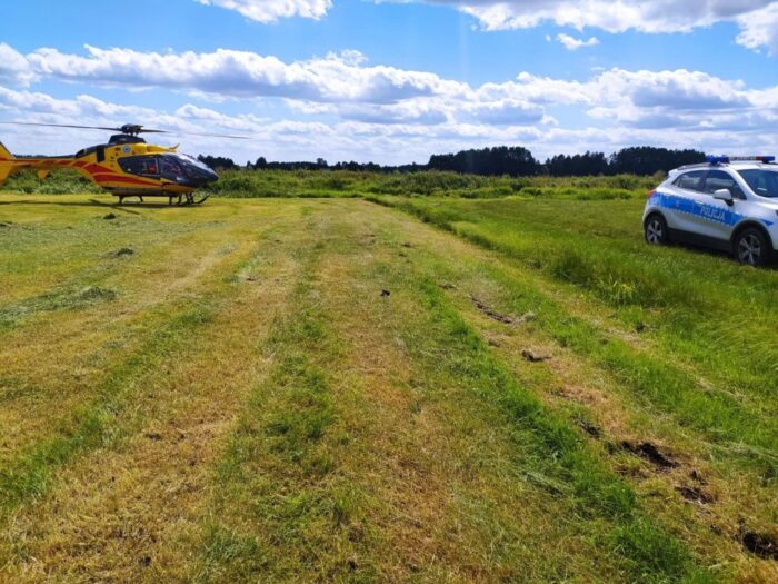 katastrofa na polu, śmigłowiec rozbił się na polu, Strzegom, powiat świdnicki