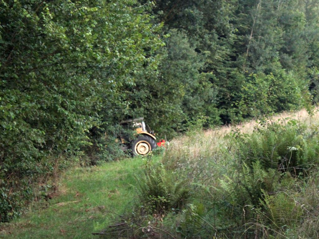 Zderzenie pojazdów było tak silne, że traktor rozpadł się na dwie części, a auto osobowe wpadło do rowu