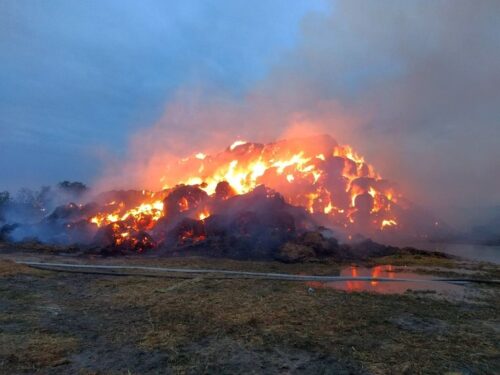 pożar balotów słomy, zawadka, powiat kolski, Tułodziad, powiat ostródzki