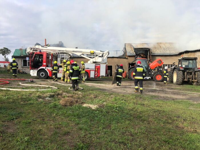 pożar chlewni, zbrachlin, gmina pruszcz pomorski, powiat świecki