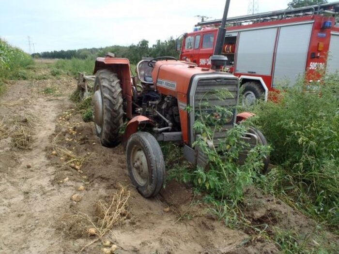 wypadki w rolnictwie, prace polowe, prusim, powiat międzychodzki