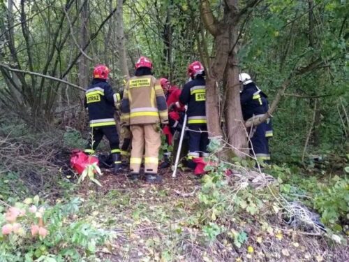 mężczyzna w studni, linów, Krzysztof Tabaka, KP PSP Sandomierz