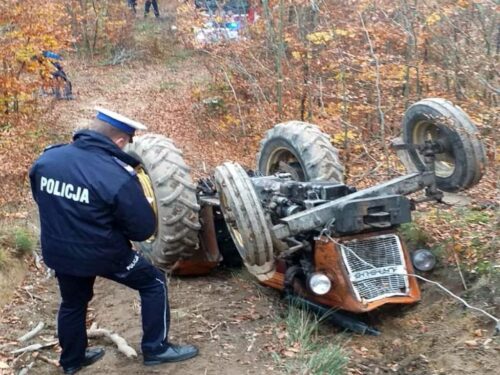 wypadek, pomorskie, policja, wypadek w klonowie dolnym, śmierć rolnika
