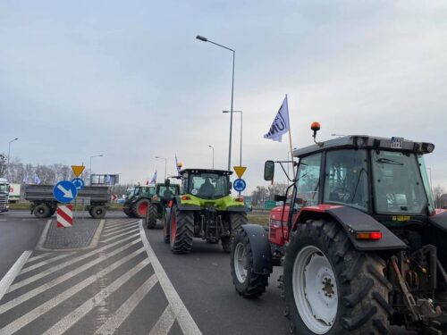 agrounia, protest rolników, węzeł Stryków, autostrada A2