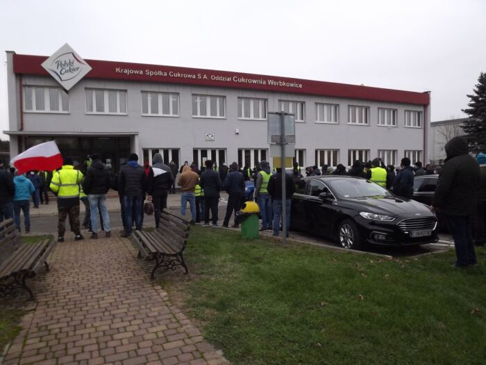protest w Werbkowicach, Cukrownia Werbkowice, badanie zwartości cukru, KSC, protest plantatorów buraka cukrowego