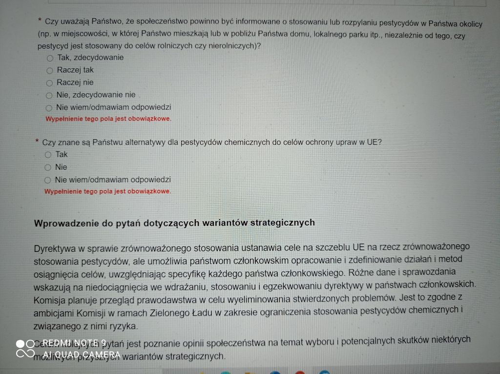 konsultacje publiczne, Komisja Europejska, zrównoważone stosowanie pestycydów, ochrona roślin