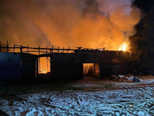 gmina Michałowo, podpalenia budynków gospodarczych, strażacy z OSP