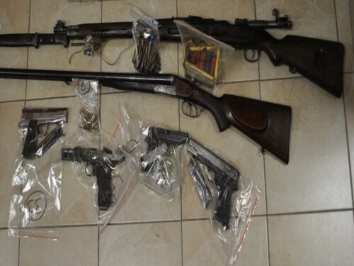 nielegalna broń, poroża, myśliwy, gmina Pysznica, gmina Adamów