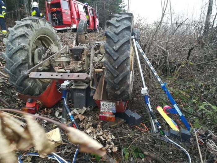 wypadki w rolnictwie, śmierć pod ciągnikiem, Jastrzębie, powiat limanowski