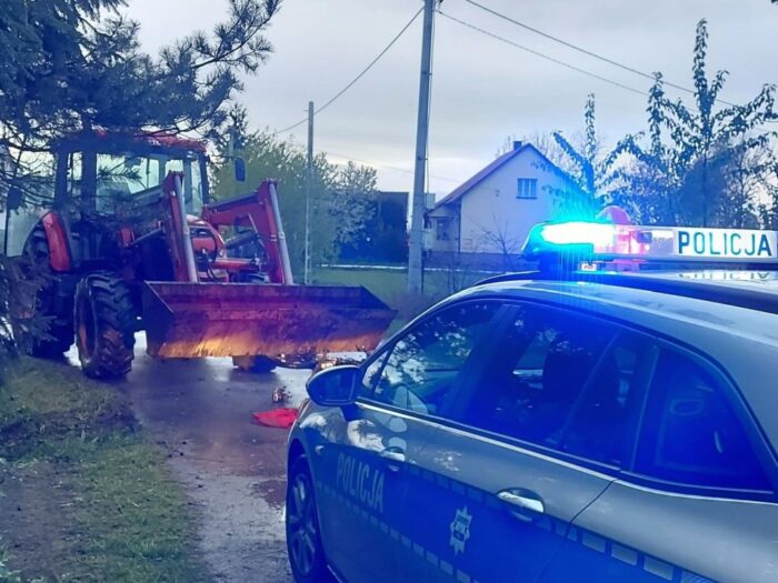 wypadki z udziałem ciągników rolniczych, wypadki na drogach, motocykliści, Domacyny, powiat mielecki