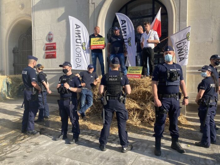 Michał Kołodziejczak, agrounia, blokada MRiRW, walka z asf w polsce