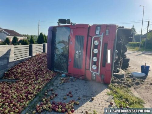 transport jabłek, Sułków , powiat włoszczowski, KPP Włoszczowa