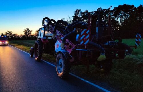 wypadki z udziałem ciągników rolniczych, wypadki na drogach, Grzybów, powiat płocki