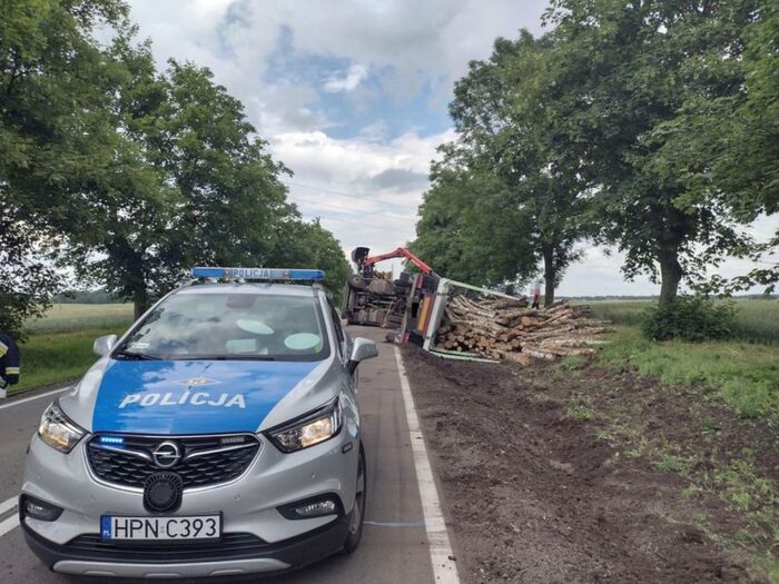 transport drewna, otłowiec, KPP Kwidzyn, droga krajowa 55