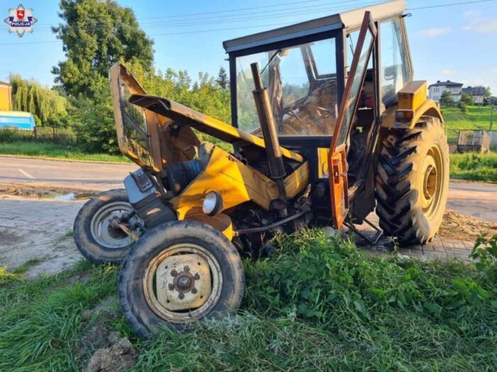 wypadek, traktor, ciągnik, powiat kraśnicki