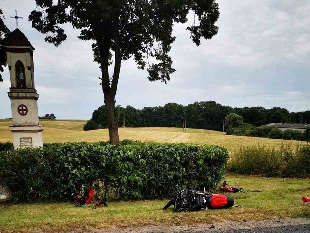 wypadek, motocykl, ciągnik