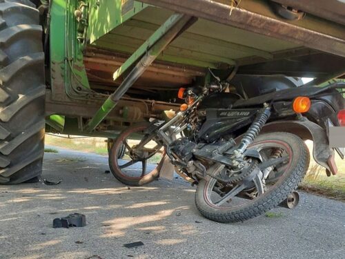 motocykl wbił się pod heder kombajnu, Marcin Lebiedowicz, Edyta Krystkowiak, pijani motocykliści