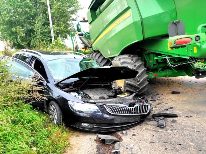 wypadki z udziałem kombajnów, Rumy, Łupowo, powiat szczycieński