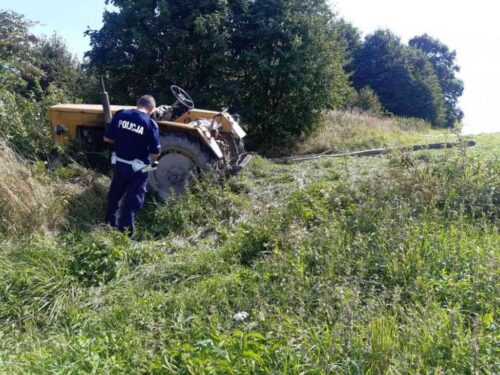 wypadek, traktor, brzozów