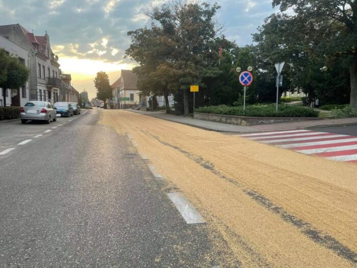 ziarno na drodze, Zalewo, powiat iławski, Szamocin, powiat chodzieski