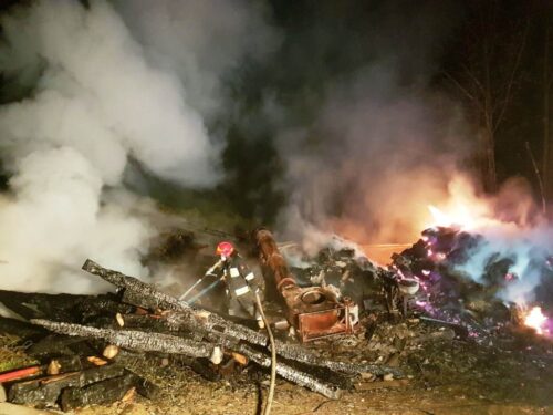 pożary w gospodarstwach, Łomnica Zdrój, powiat nowosądecki, KM PSP Nowy Sącz