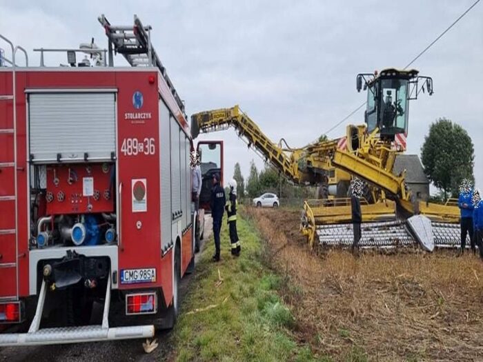 wypadki na polach, załadunek buraków, Mirosławice, powiat mogileński