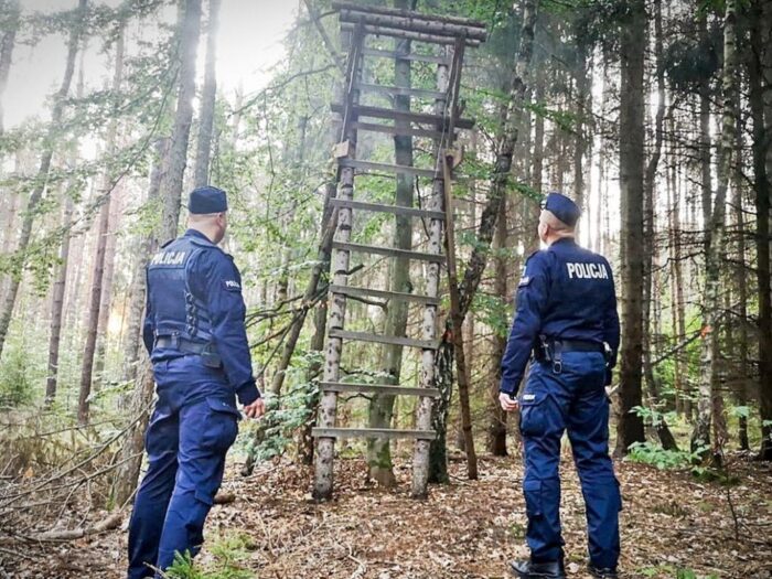 postrzelenie na polowaniu,  Sieniec, powiat wieluński, KPP w Wieluniu