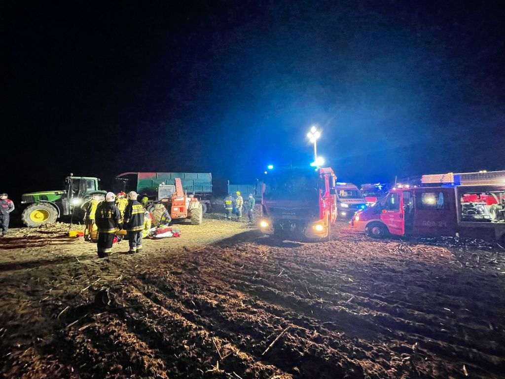 wypadek rolniczy, przyczepa, brześnica