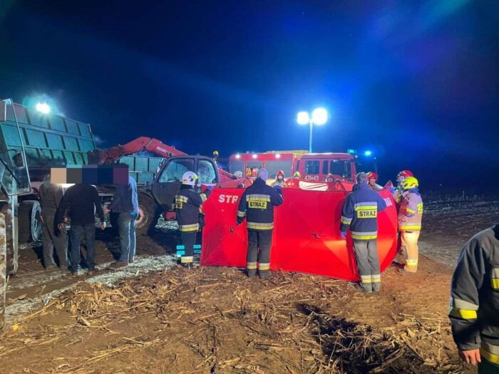 wypadek rolniczy, przyczepa, brześnica