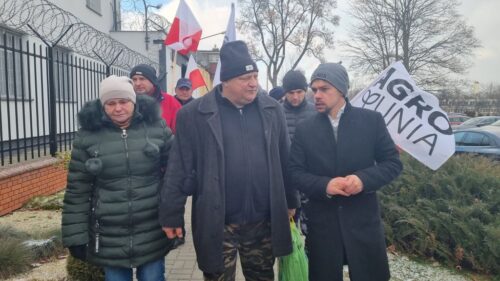 Michał Kołodziejczak, Agrounia, skazany rolnik, pikieta pod aresztem w Lublinie