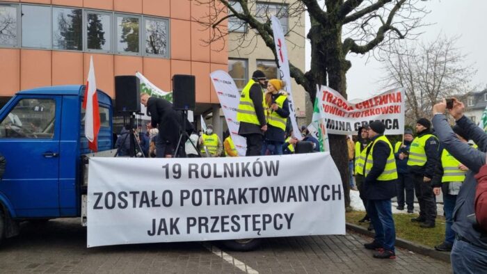 protest rolników, zatrzymania hodowców trzody chlewnej, Piotrków Trybunalski