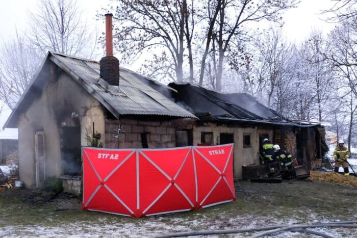 pożar budynku gospodarczego, Dachnów, powiat lubaczowski, Marcin Betleja