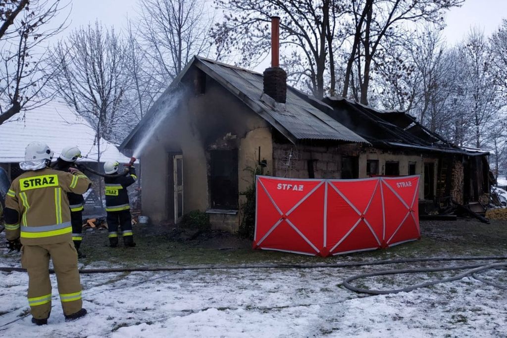 pożar budynku gospodarczego, Dachnów, powiat lubaczowski, Marcin Betleja