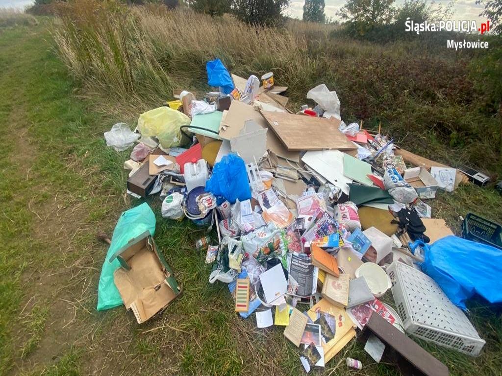 śmieci na polu, Mysłowice, Dziećkowice, Imielin