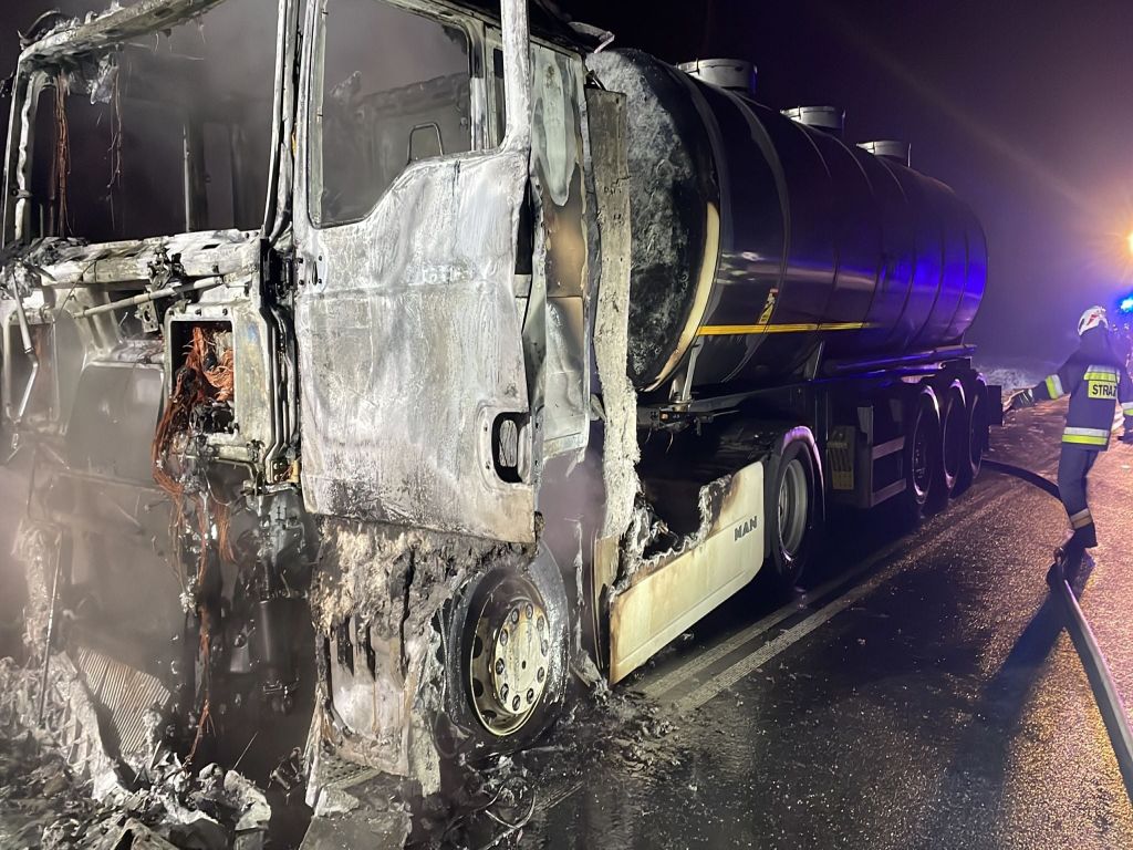 transport mleka, Kocury, gmina Dobrodzień, KP PSP Olesno, pożar mleczarki