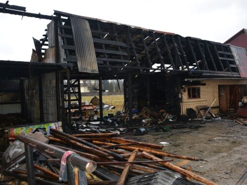 pożar w stadninie koni, Ludźmierz, powiat nowotarski, KPP Nowy Targ