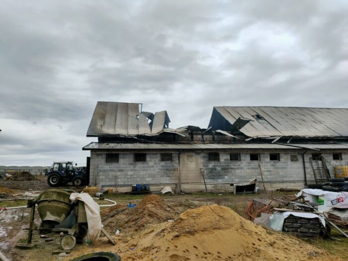pożar chlewni, hodowla świń, Stara, KM PSP Piotrków Trybunalski