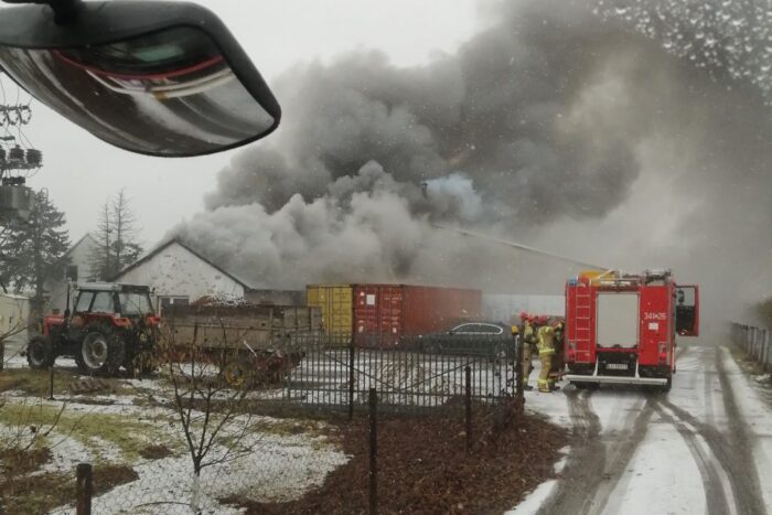 pożar pieczarkarni, Sławaciek Stary, powiat bialski, KM PSP Biała Podlaska