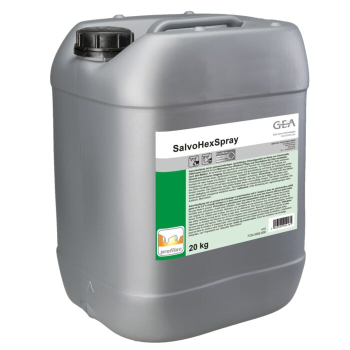 SalvoHexSpray, Gea Farm Technologies, dezynfekcja poudojowa, postdippin, chloroheksydyna, kwas mlekowy, robot udojowy