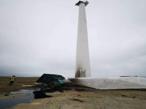 wichury przeszły przez Polskę, Dmenin, turbina wiatrowa, KW PSP Łódź