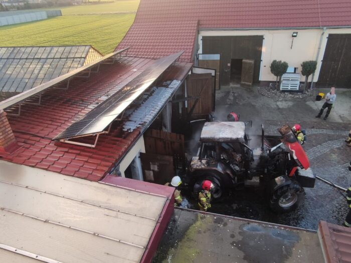 pożary w gospodarstwach, pożary ciągników, Żalin-Kolonia, Lubonia