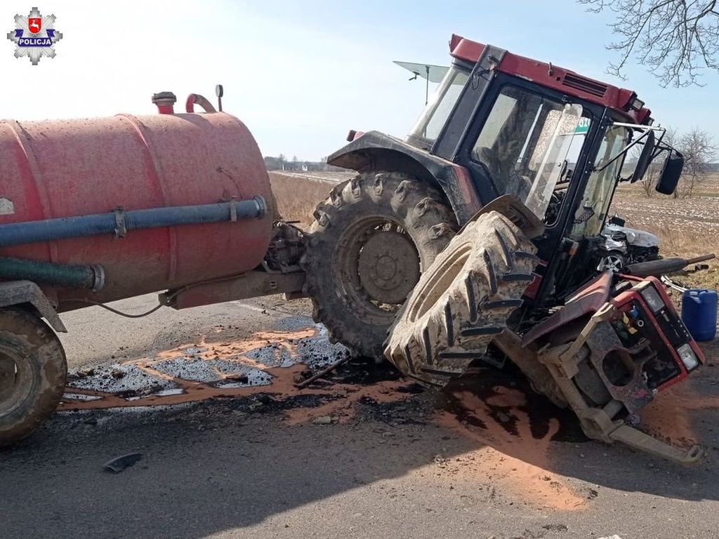 wypadki z udziałem ciągników rolniczych, Kocudza, powiat janowski, KPP Janów Lubelski