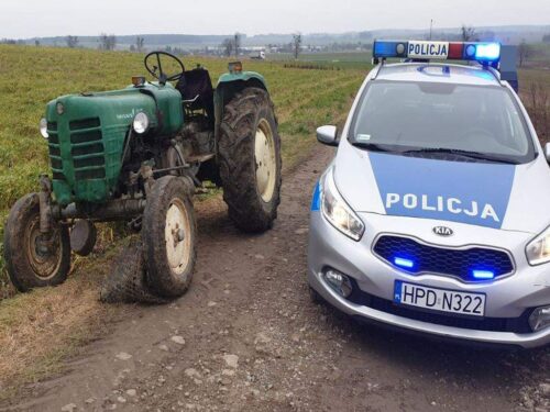 dziecko za kierownicą traktora, gmina Ełk, KPP w Ełku