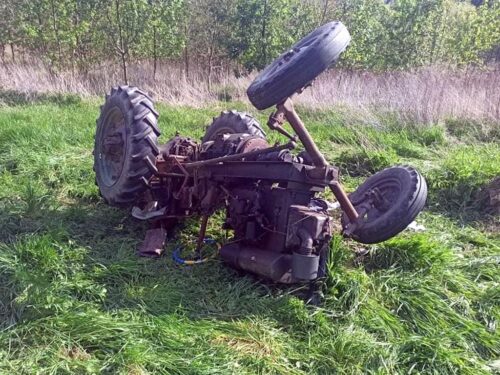ciągnik przygniótł mężczuznę, ciągnik samoróbka, Złota, powiat brzeski